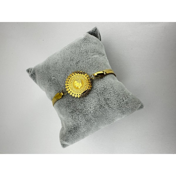 Gold Tuğralı Ayarlanabilir Bileklik